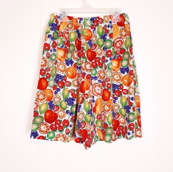 S.G. Sport vintage novelty fruit print high waisted elastic lightweight shorts - Picture 2 of 8